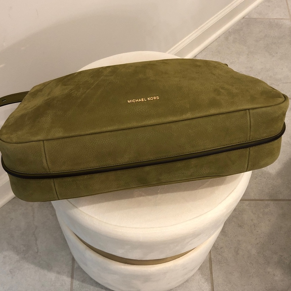 Michael Kors Olive Suede Hobo with Gold Hardware - Picture 2 of 9